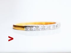 1943 Martine's Alliance Wedding Ring Diamonds solid 23K Gold Ø 7.25 US/2.4gr