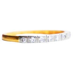 1943 Martine's Alliance Wedding Ring Diamonds solid 23K Gold Ø 7.25 US/2.4gr