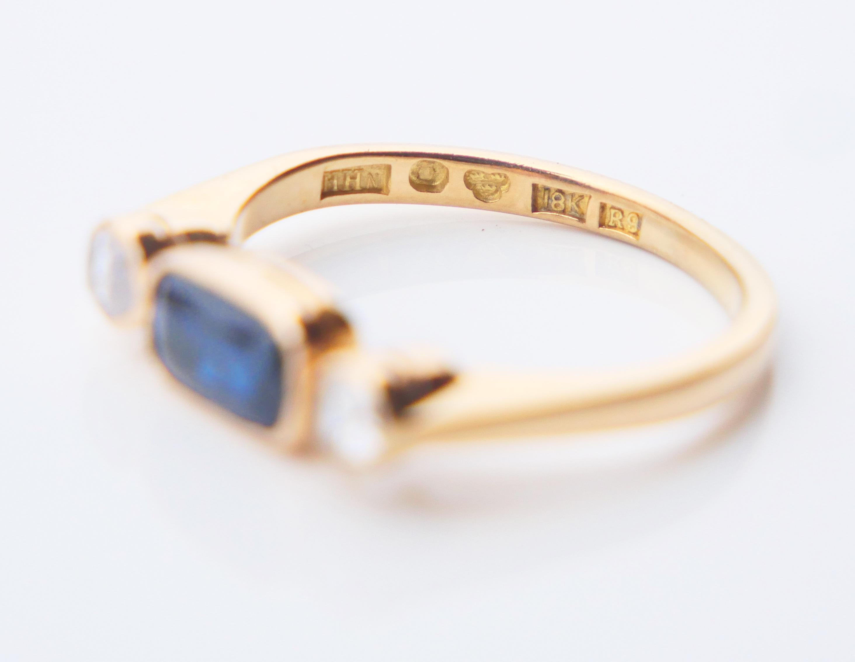 1943 Anello naturale 1,25ct Zaffiro 0,28ctw Diamante  Oro 18K Ø US 5,75/ 2,85 gr in vendita 9