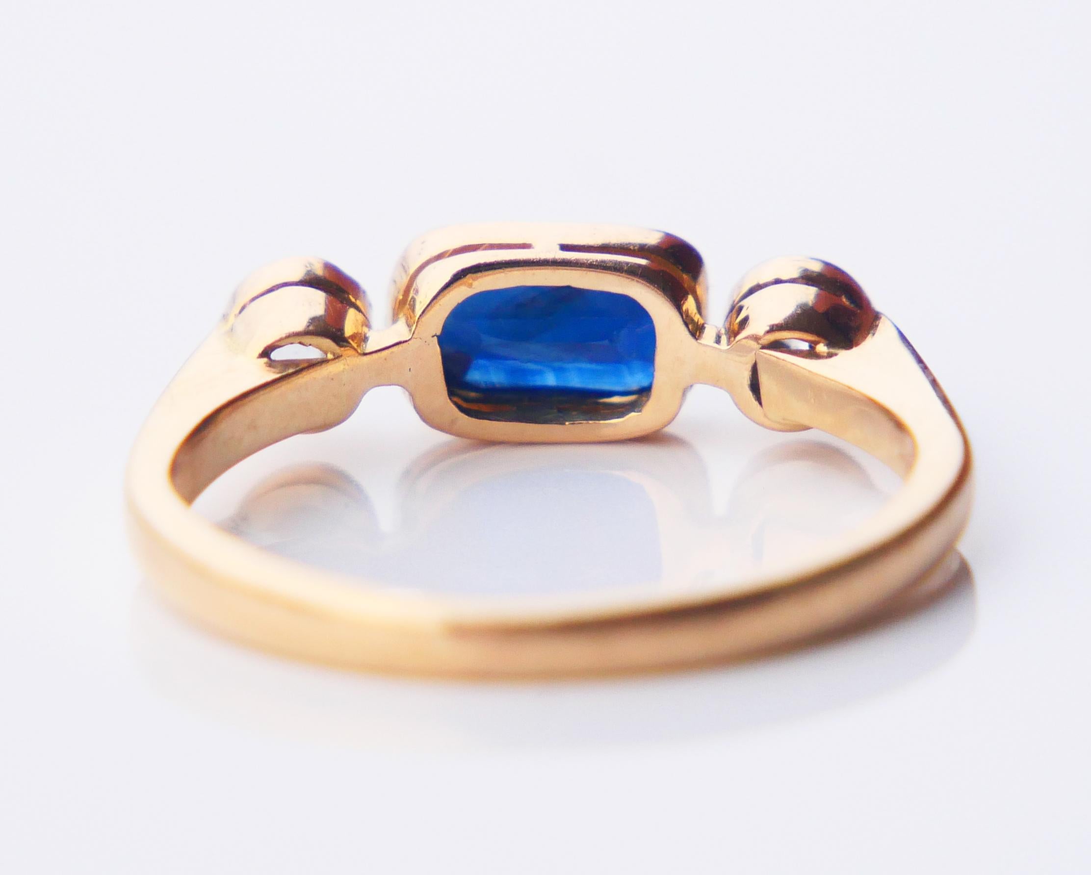 1943 Anello naturale 1,25ct Zaffiro 0,28ctw Diamante  Oro 18K Ø US 5,75/ 2,85 gr in vendita 6