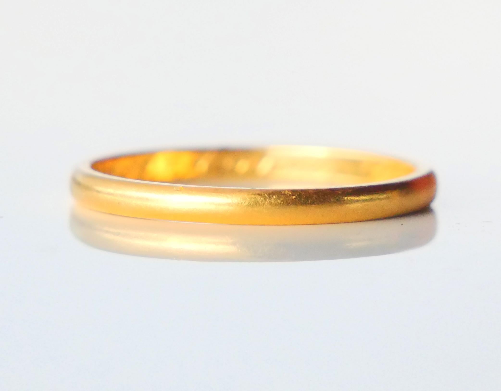 Art Deco 1943 Ring solid 23K Gold Ø US8.75 / 2.8gr For Sale