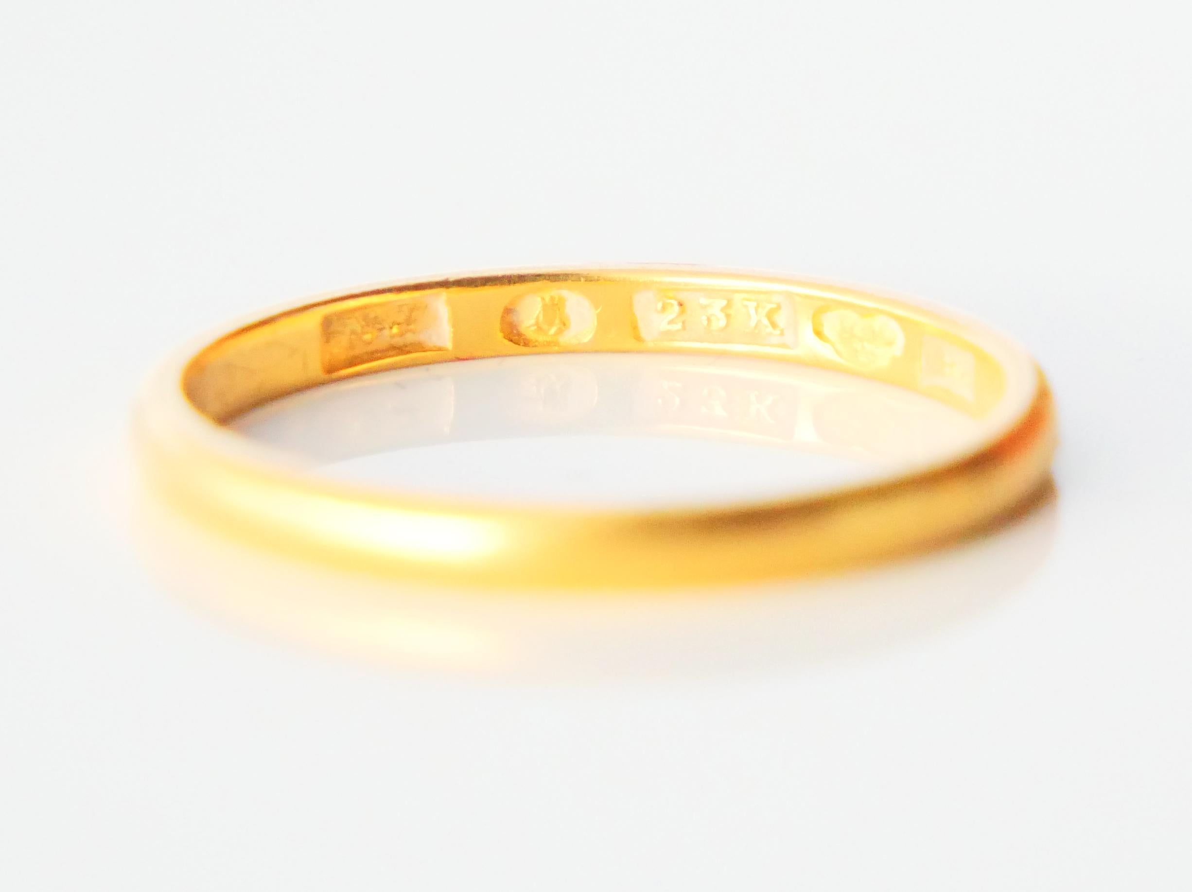 Women's or Men's 1943 Ring solid 23K Gold Ø US8.75 / 2.8gr For Sale