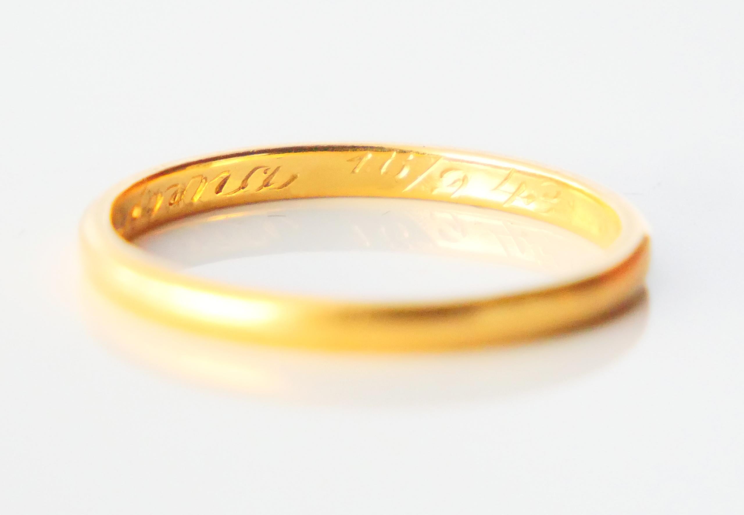 1943 Ring solid 23K Gold Ø US8.75 / 2.8gr For Sale 1