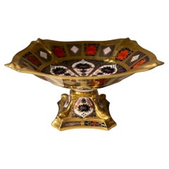 1943 Crown Derby Old Imari Solido Oro 22 Carati Fascia Delfino Centrotavola