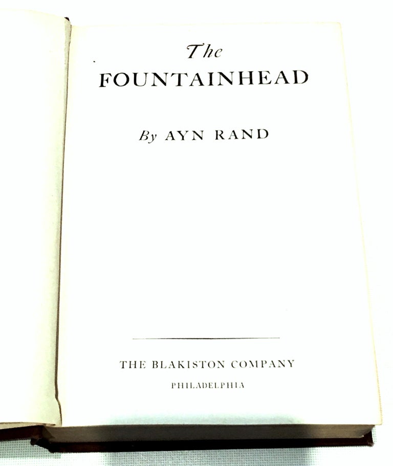 1st Edition The Fountainhead Book by, Ayn Rand', Blakiston Company