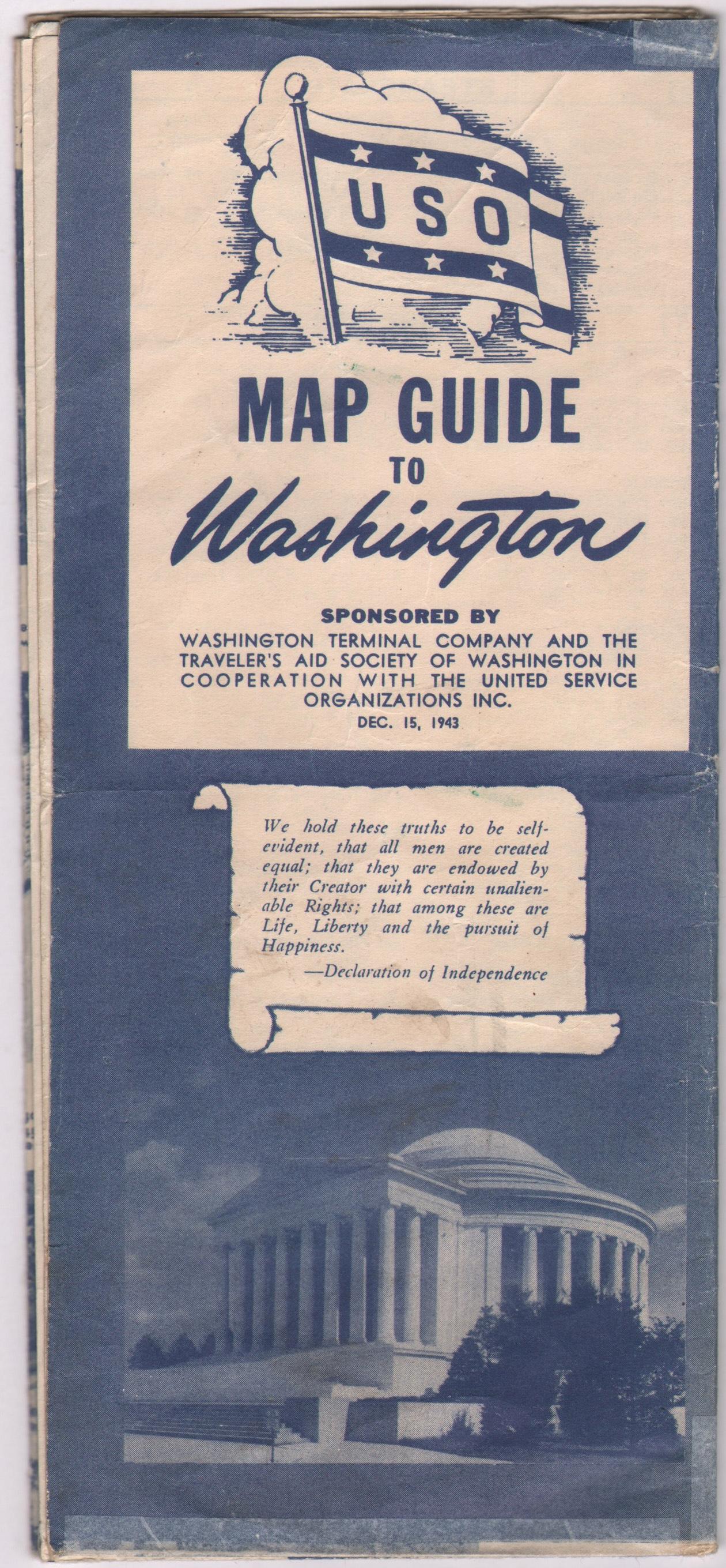 En 1943, guide de l'USO à Washington Bon état - En vente à Colorado Springs, CO