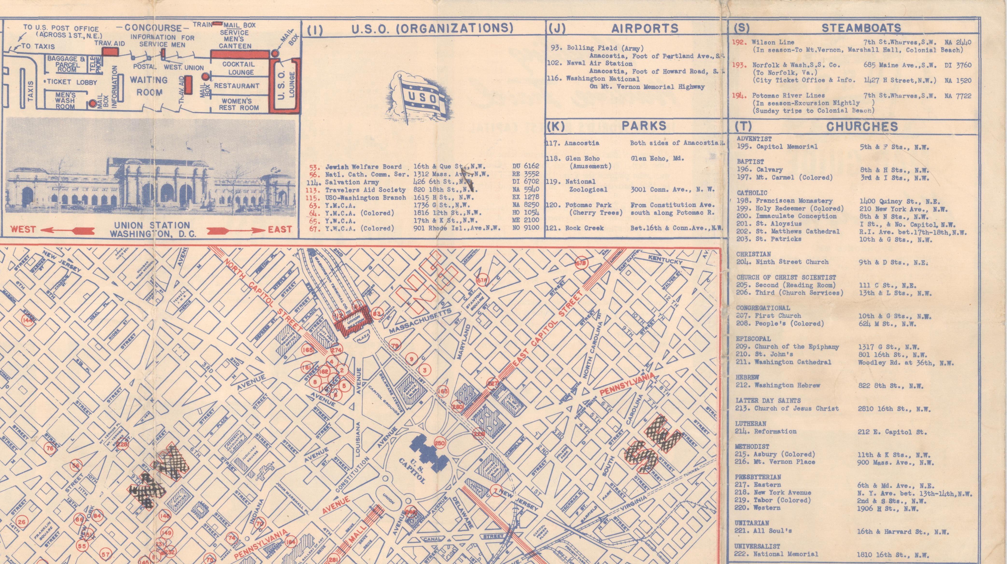 En 1943, guide de l'USO à Washington en vente 1