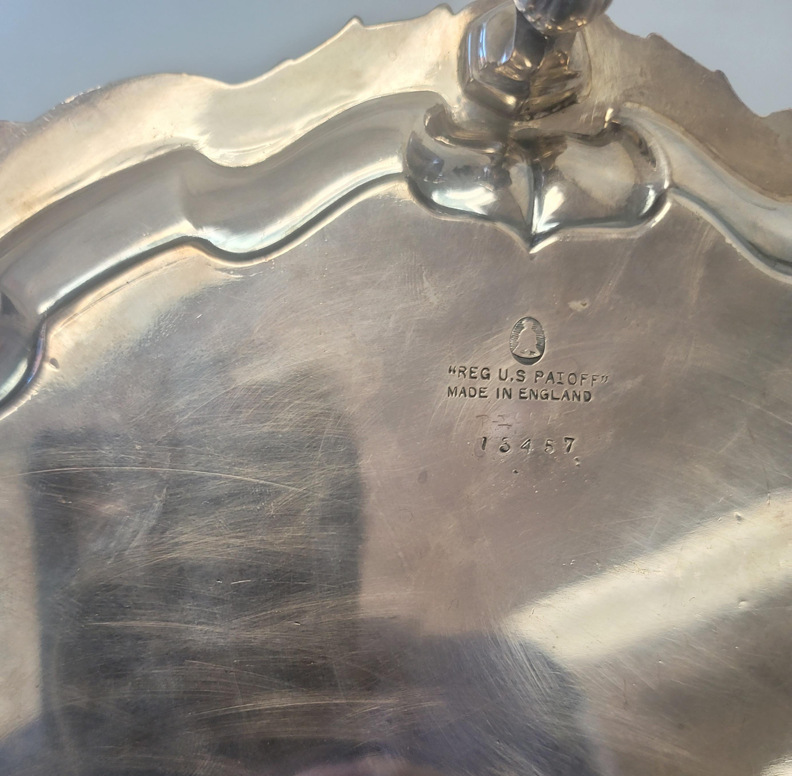 1943 USS Cuyama Footed Silverplate Salver In Good Condition For Sale In Germantown, MD
