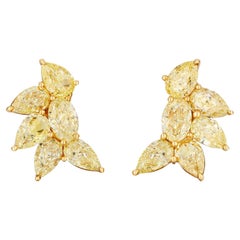 19.44 Carat Yellow Diamond Cluster Set in 18 Karat Yellow Gold