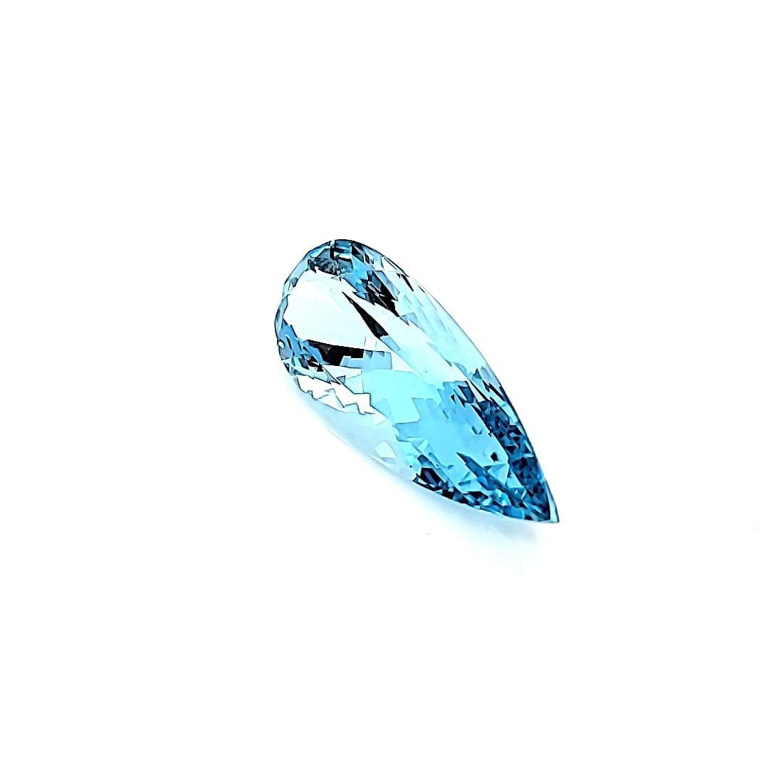 19.44 Carats Blue Aquamarine Pear Drop Cut In New Condition For Sale In New York, NY