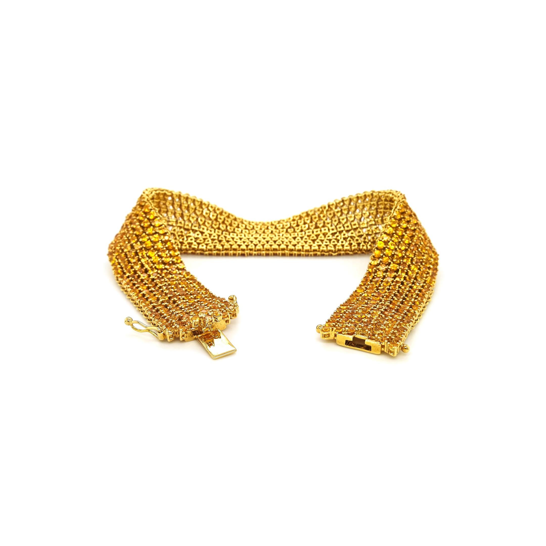 19,44 Karat gelber Diamant Gelbgold-Armband (Rundschliff) im Angebot