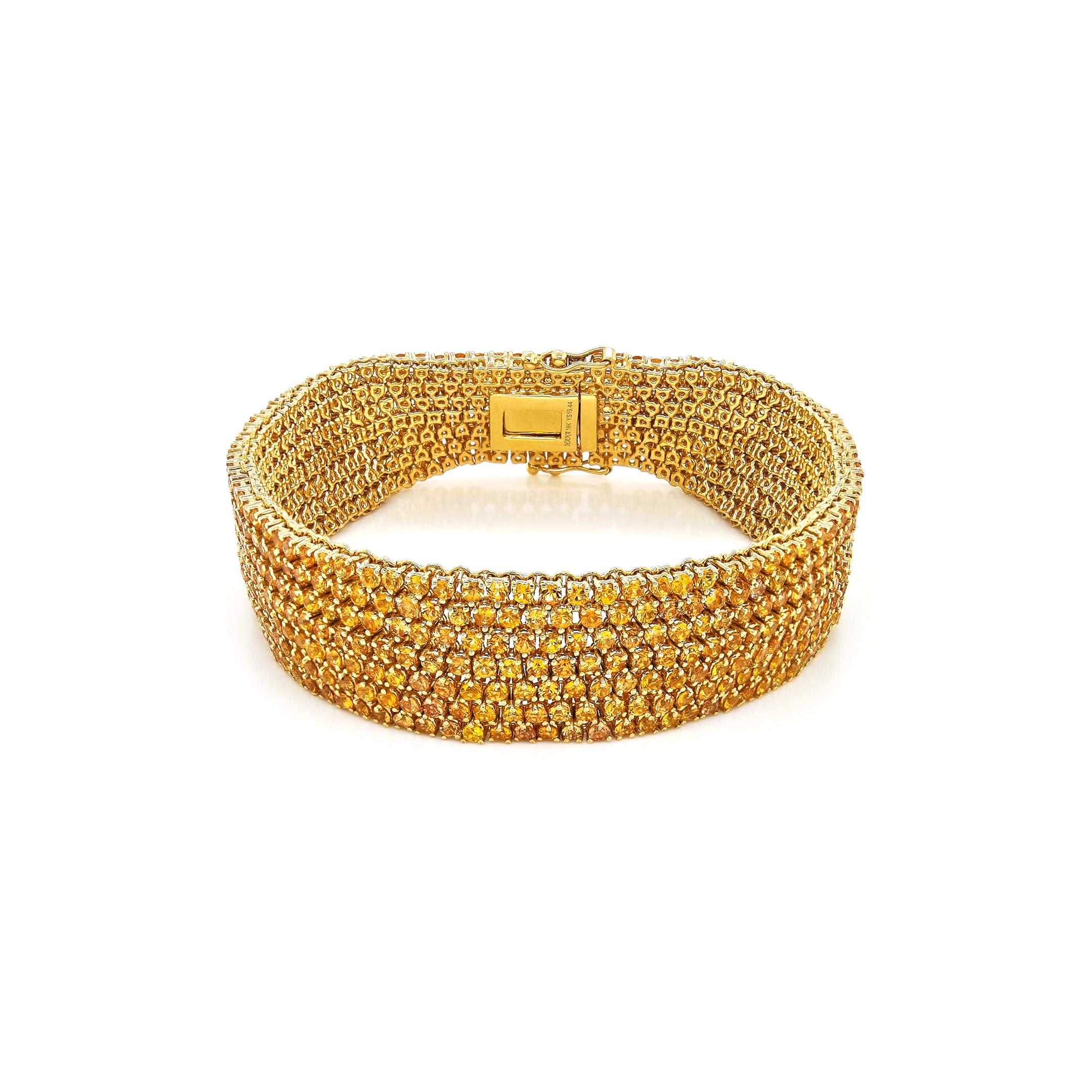 19,44 Karat gelber Diamant Gelbgold-Armband im Zustand „Neu“ im Angebot in New York, NY