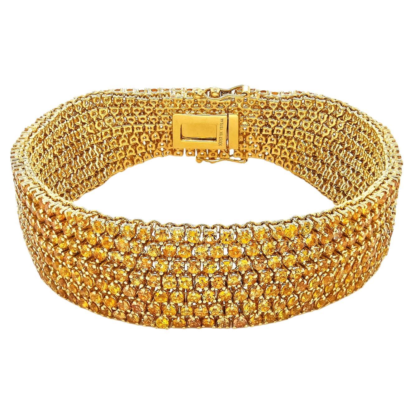19,44 Karat gelber Diamant Gelbgold-Armband im Angebot