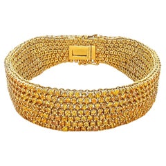 19.44 Quilates Diamante Amarillo Pulsera de Oro Amarillo