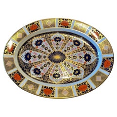 1944 Large Royal Crown Derby Old Imari Oval Serving Platter