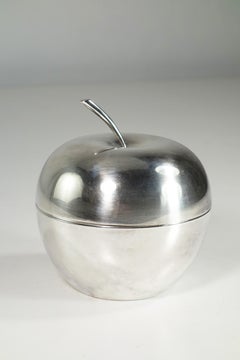 1944 Lino Sabattini Christofle Design Silver Metal Apple Box