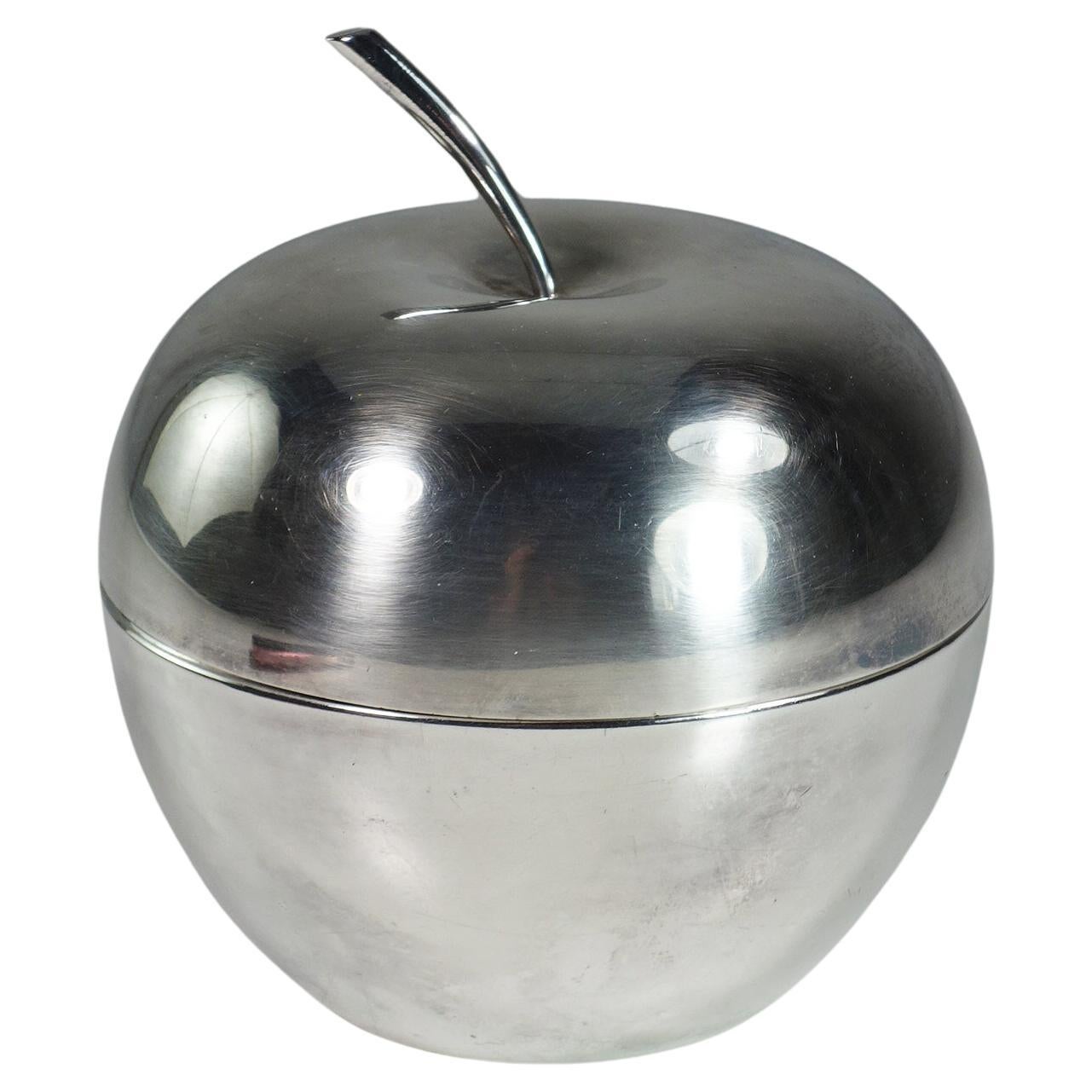 1944 Lino Sabattini Christofle Design Silver Metal Apple Box For Sale