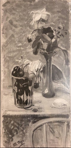 1944 Mario Tozzi "Conchiglie e Fiori" Öl auf Leinwand Stillleben Gemälde