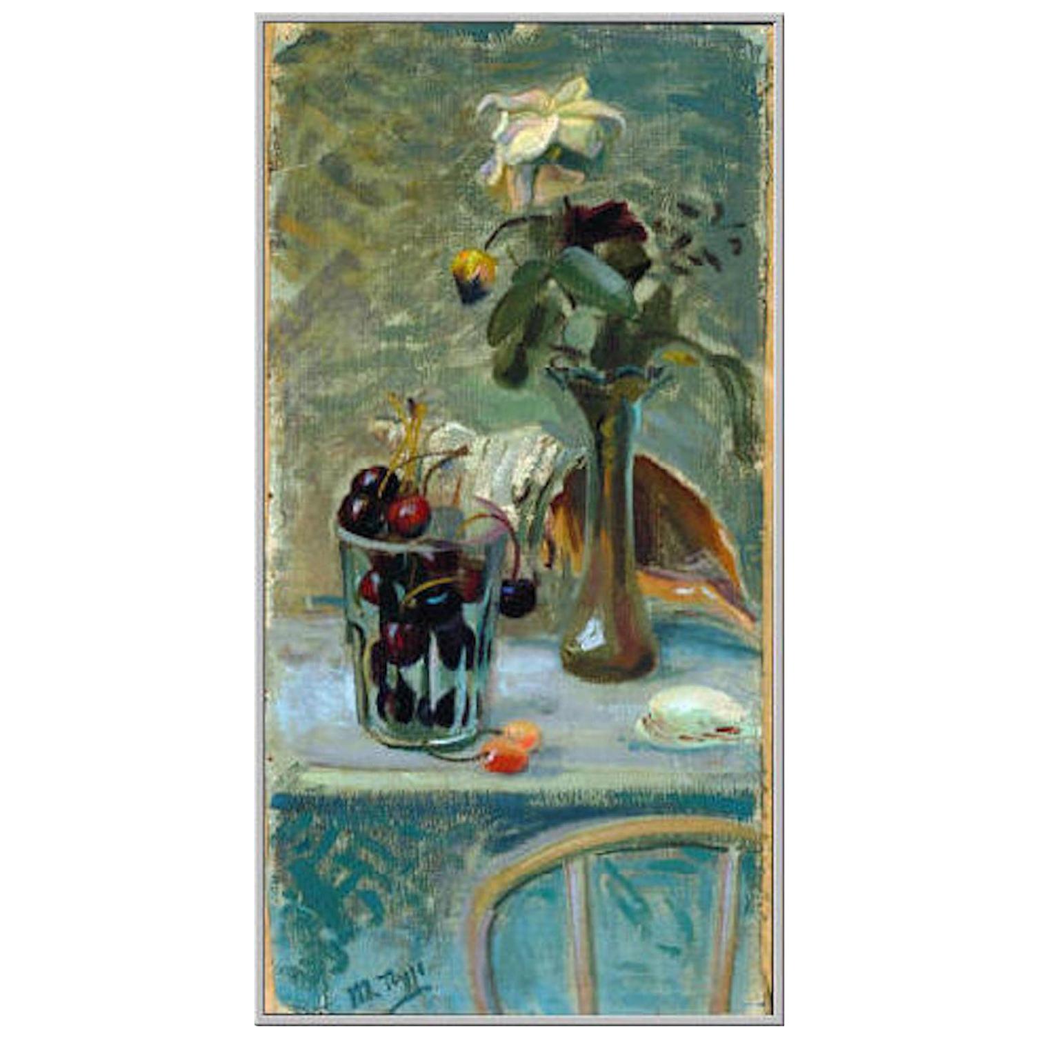 1944 Mario Tozzi "Conchiglie e Fiori" Oil on Canvas Still Life Painting