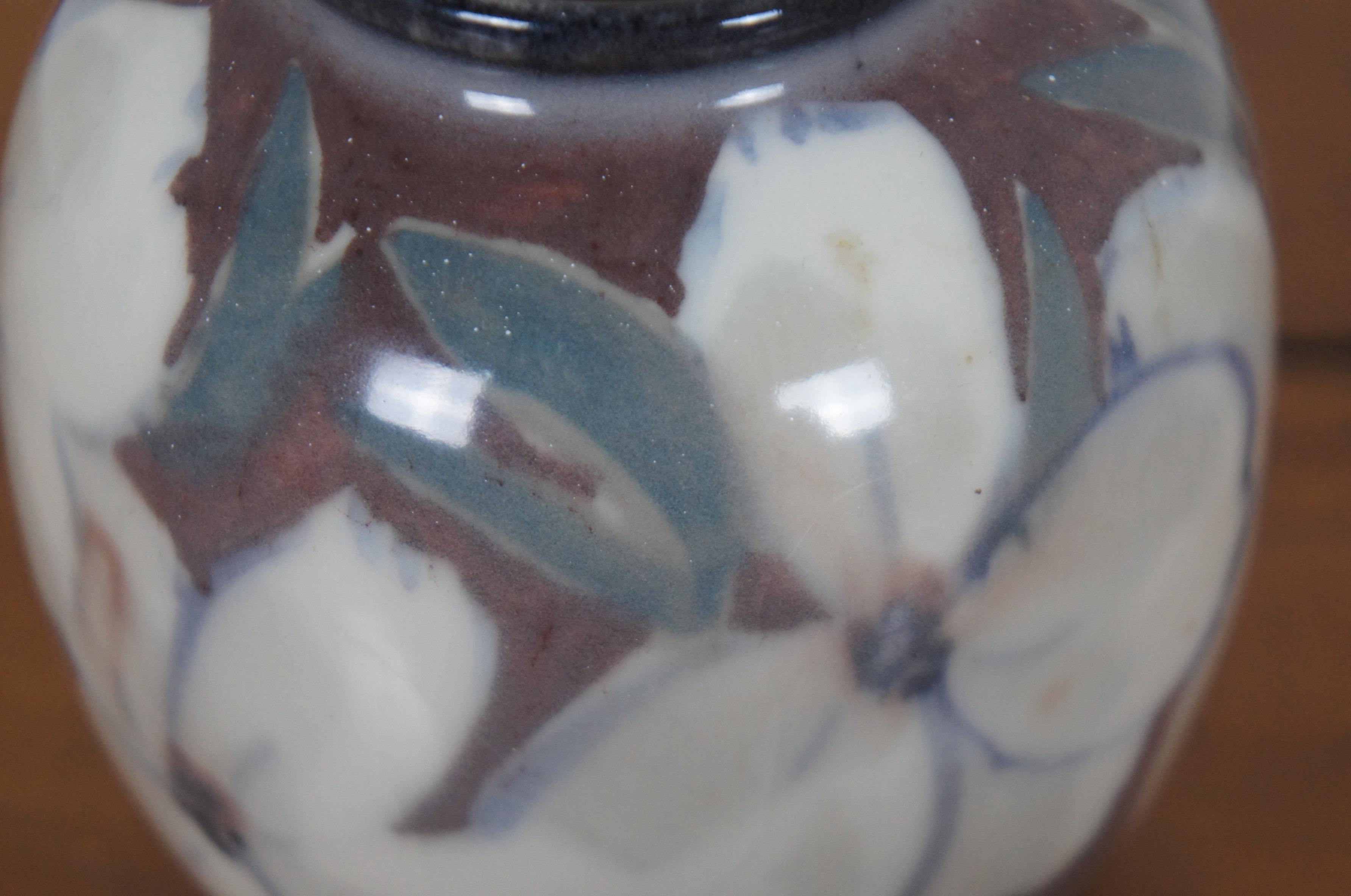 1944 Mid Century Rookwood Pottery Floral Porcelain Bud Vase Jens Jensen For Sale 4