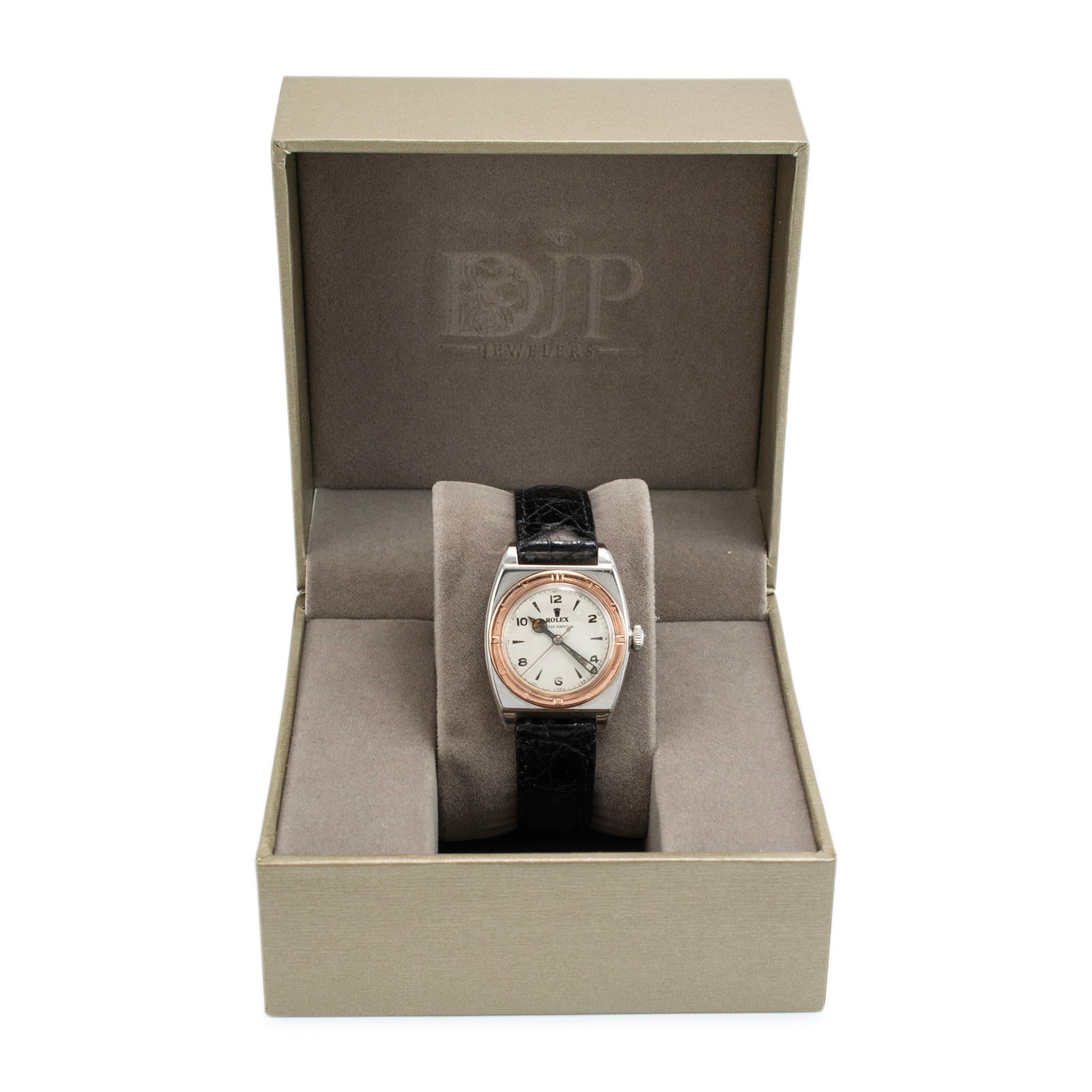 1944 Rolex Oyster Perpetual 29MM 3359 Manual Rose Gold Stainless Steel Watch 8