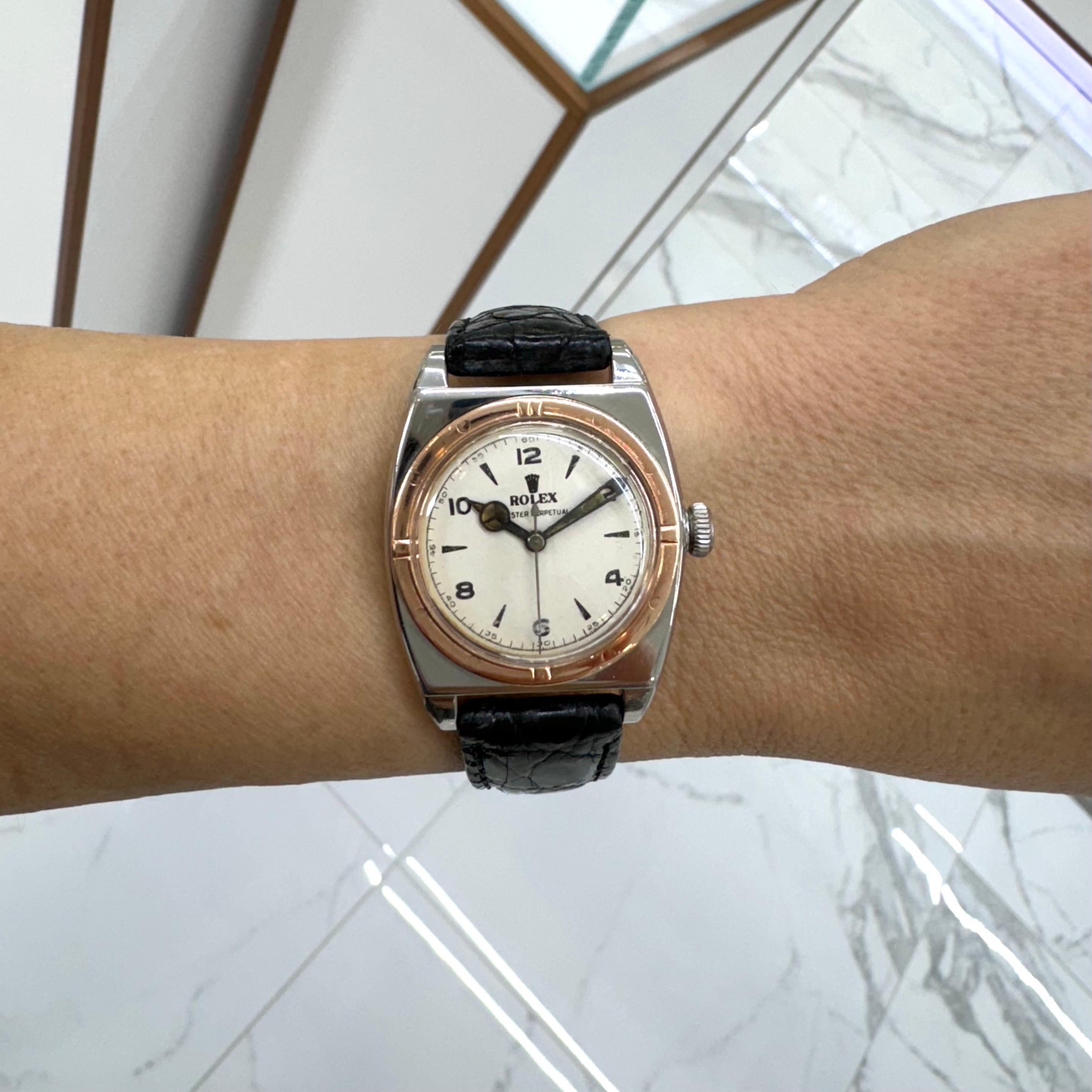 1944 Rolex Oyster Perpetual 29MM 3359 Manual Rose Gold Stainless Steel Watch 9