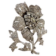1945–1950  10.9 ct Old-Cut Diamonds & 0.60 ct Diamonds Platinum Brooche