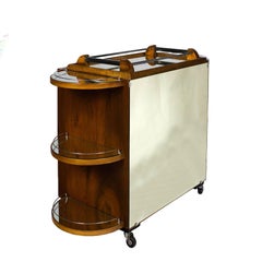1945-1950 Dry Bar on Wheels Borraz, Walnut, France