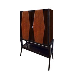 1945-1950 Dry Bar, Solid Mahogany with Mahogany and Sapelli Veneers, Italy