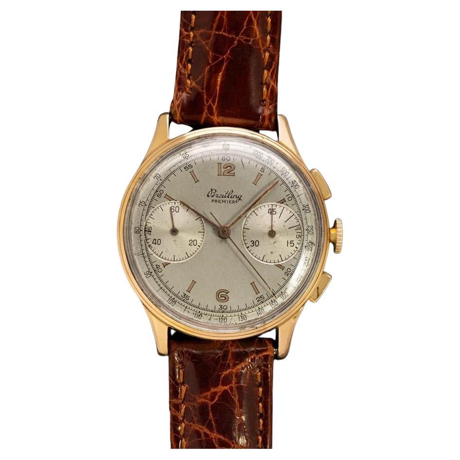 1945 Breitling Vintage Aviator
s Ref. 760 Mens Chronograph Watch - 18K Rose Gold
