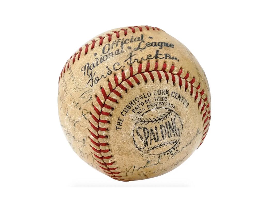 Mid-20th Century 1945 Brooklyn Dodgers Baseball With Autographs