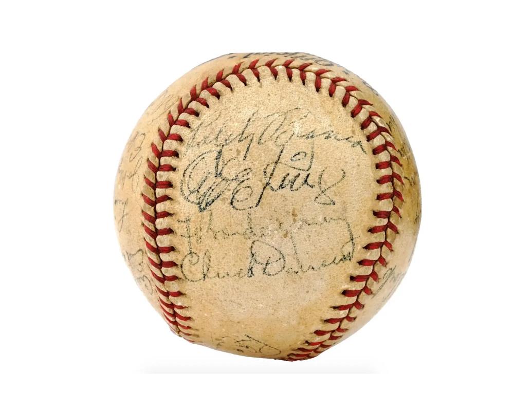 Leather 1945 Brooklyn Dodgers Baseball With Autographs