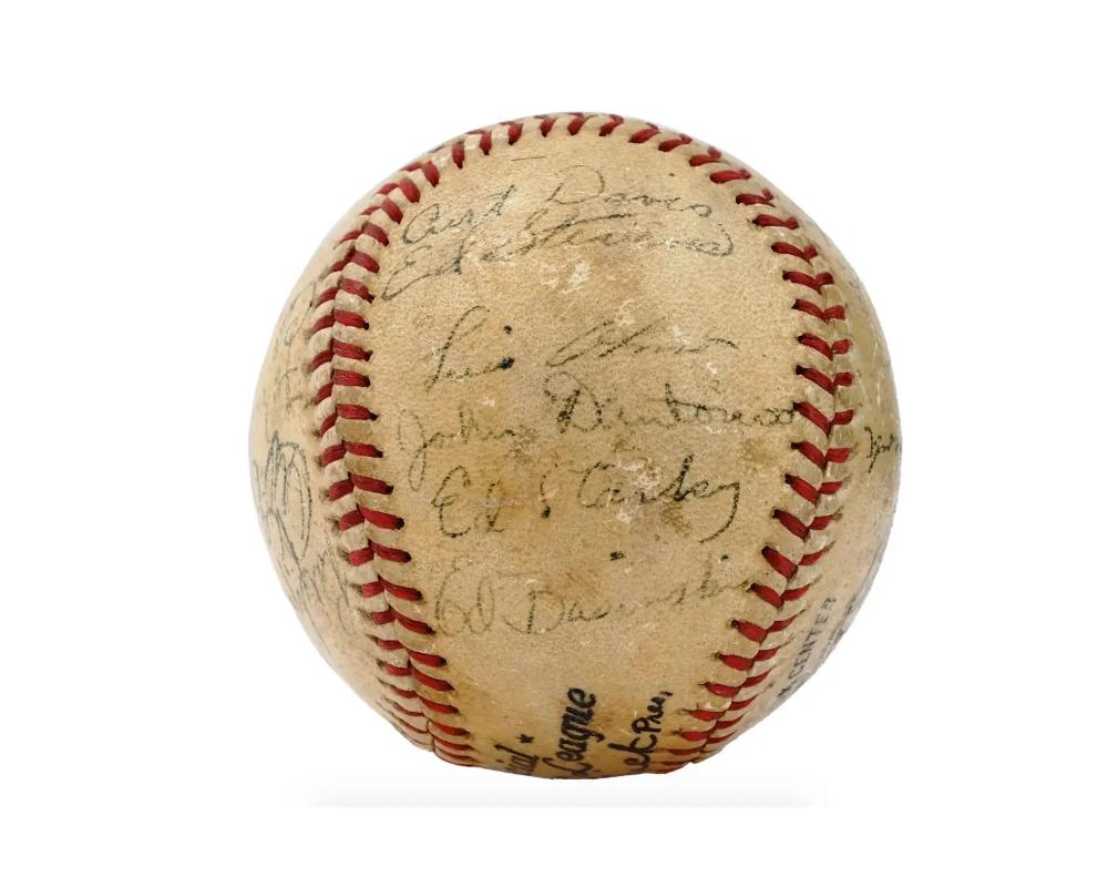 1945 Brooklyn Dodgers Baseball With Autographs 1