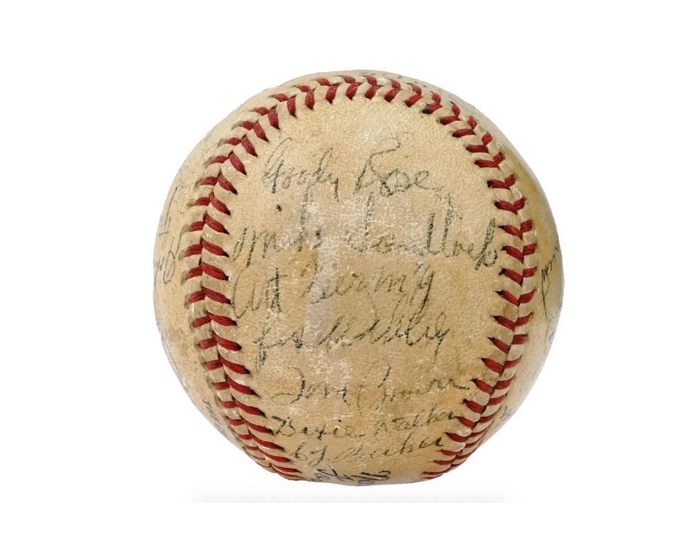 1945 Brooklyn Dodgers Baseball With Autographs 2