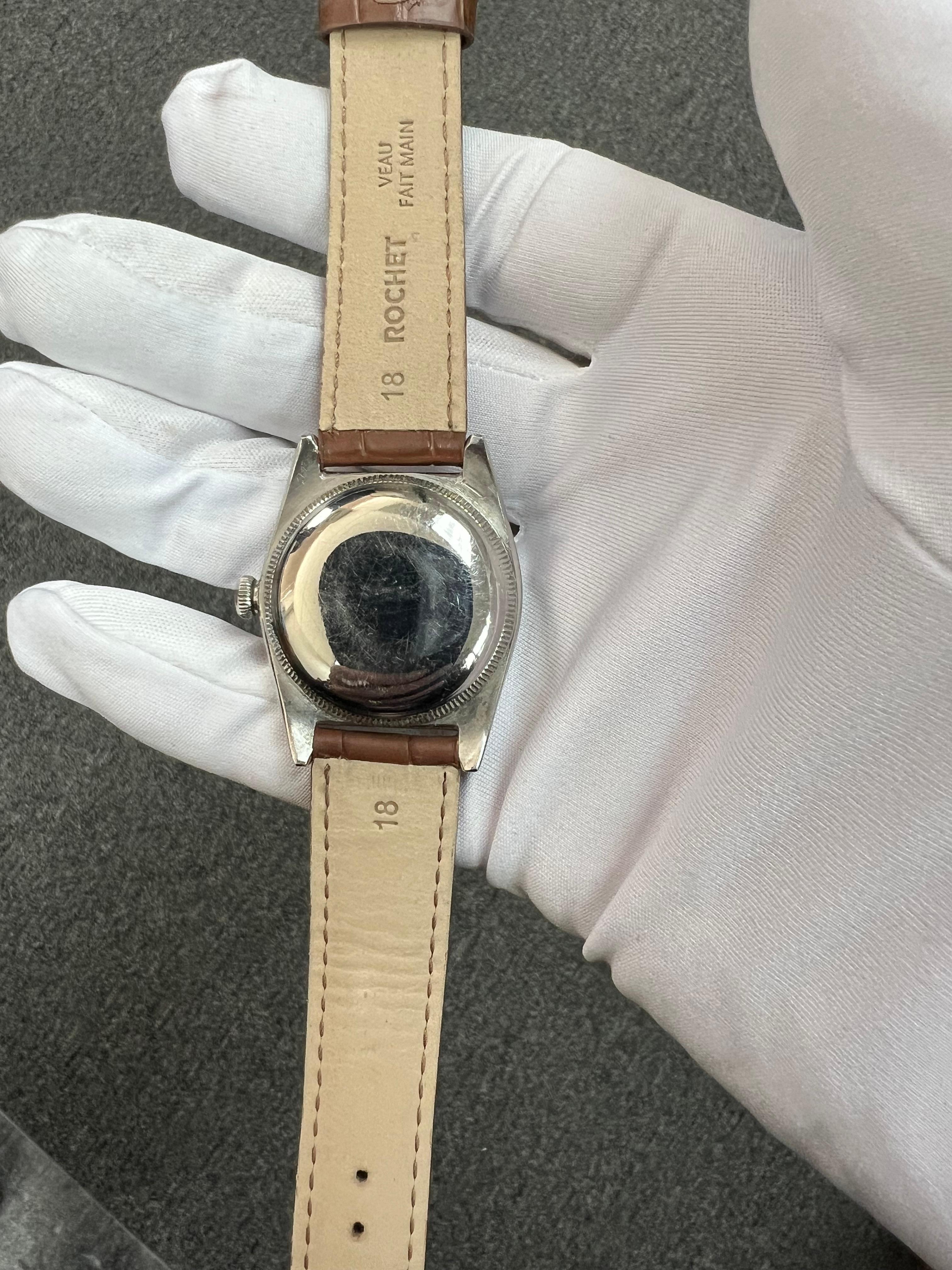Montre-bracelet Rolex Bubbleback 1945 en acier inoxydable en vente 7