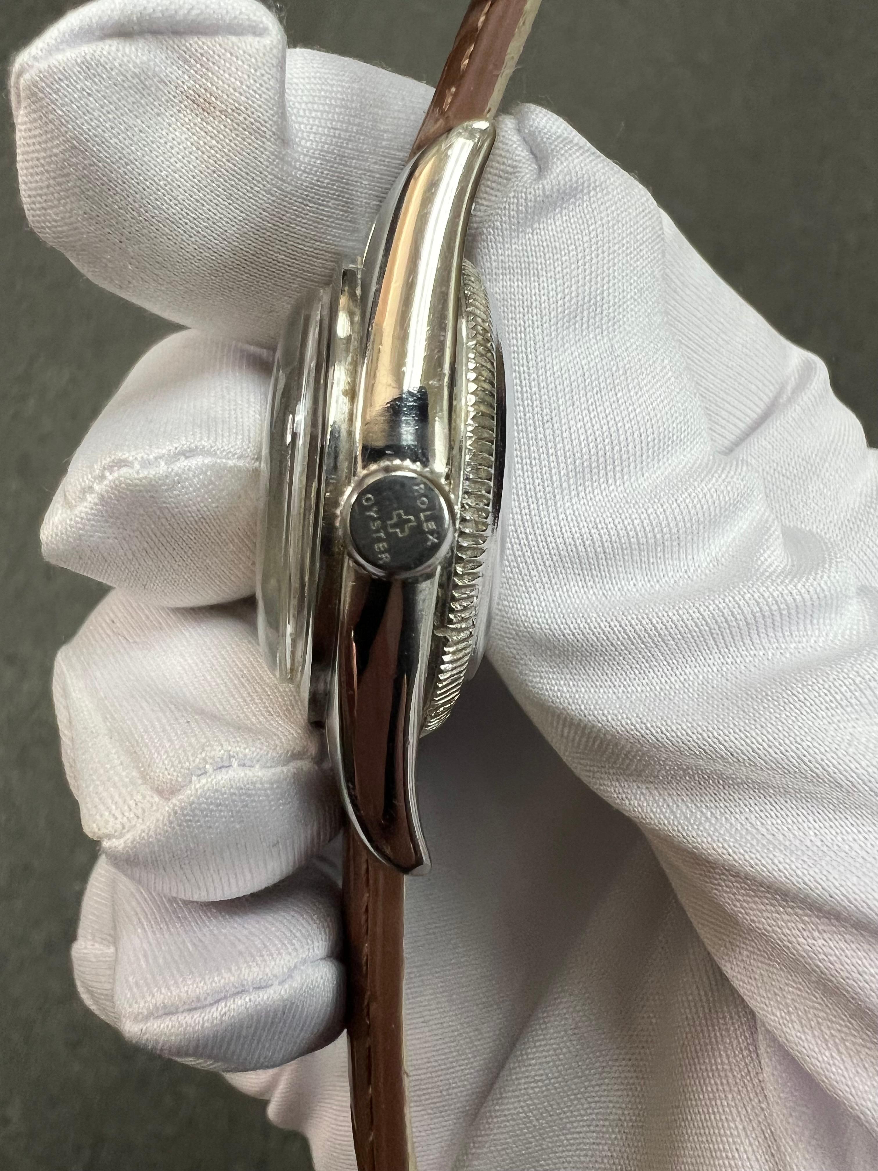 Montre-bracelet Rolex Bubbleback 1945 en acier inoxydable en vente 8