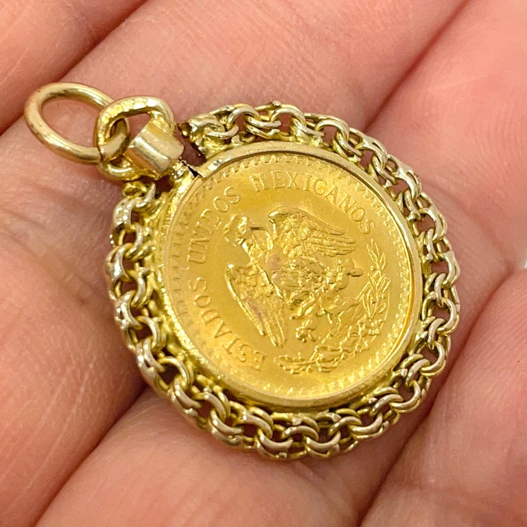 Dos Pesos Elizabeth Coin Necklace 1945 Mexican Dos Y Medio Peso