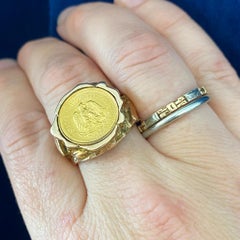 1945 Peso Coin Nugget Design Ring, 2-1/2 Pesos 22K Gold in 14K Yellow Gold