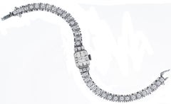 1945 Rolex Platinum Diamond Set Line Tennis Style Jubilee Bracelet Watch