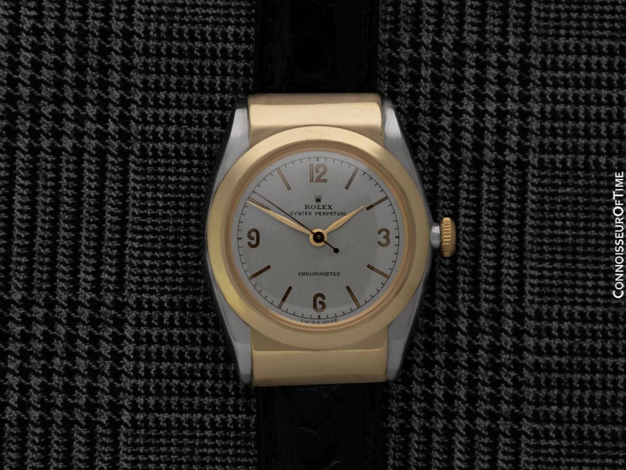 1945 Rolex Rare Hooded Bubbleback Ref. 3065, Oro & SS - Originale con garanzia in vendita 5