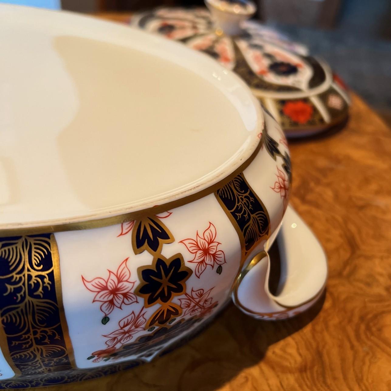 Plato para verduras con tapa de Imari Antiguo 1945 Royal Crown Derby en venta 3