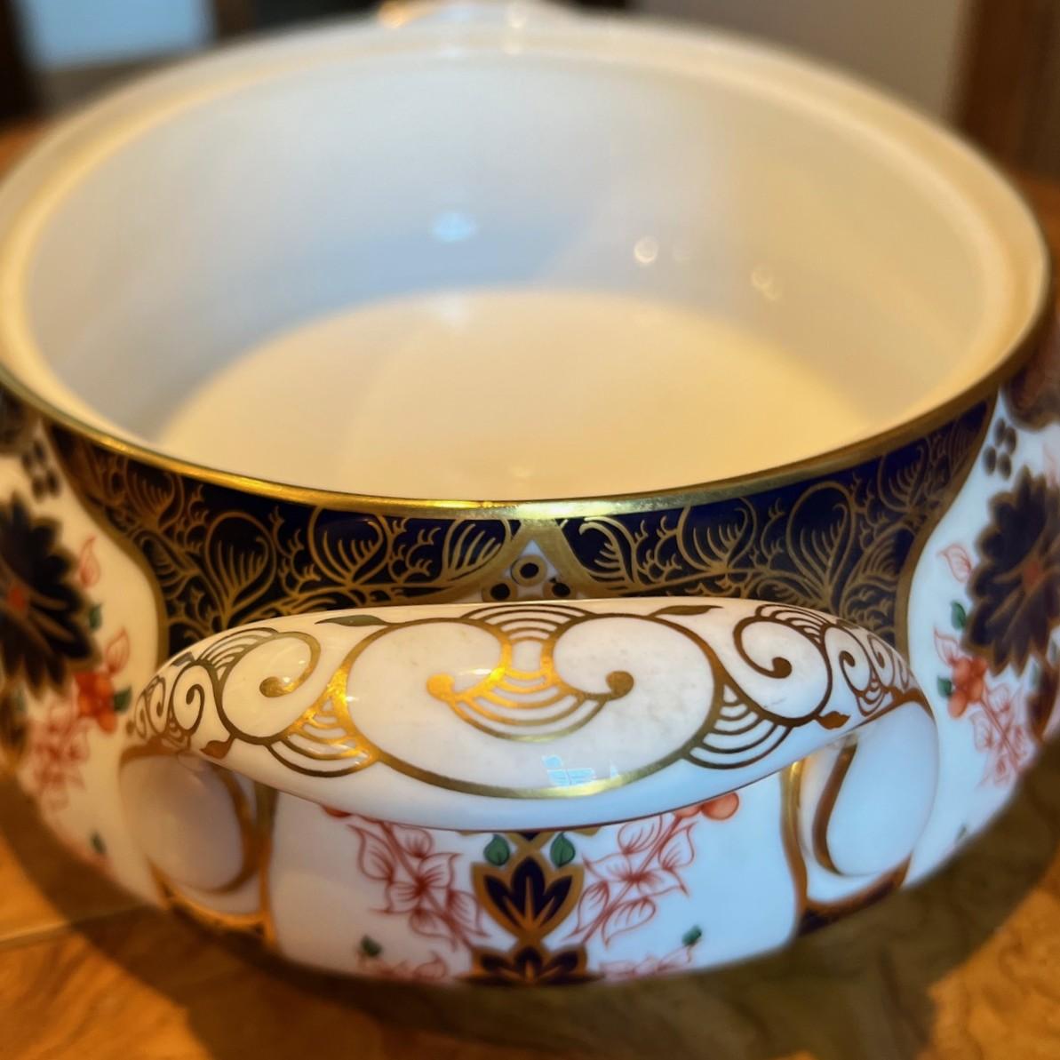 Plato para verduras con tapa de Imari Antiguo 1945 Royal Crown Derby Oro en venta