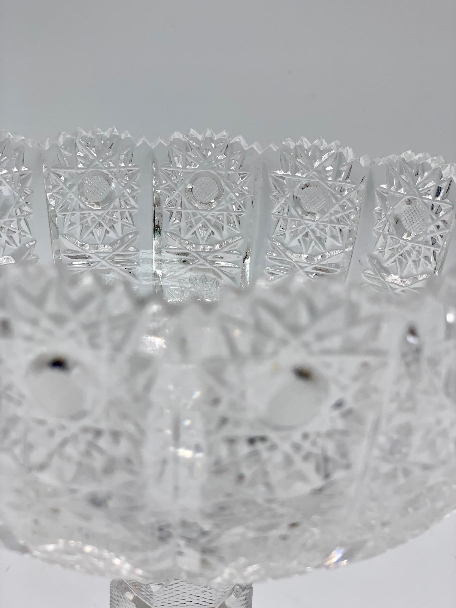 1945 Servebowl with Lead Crystal Cut Patterns For Sale 5