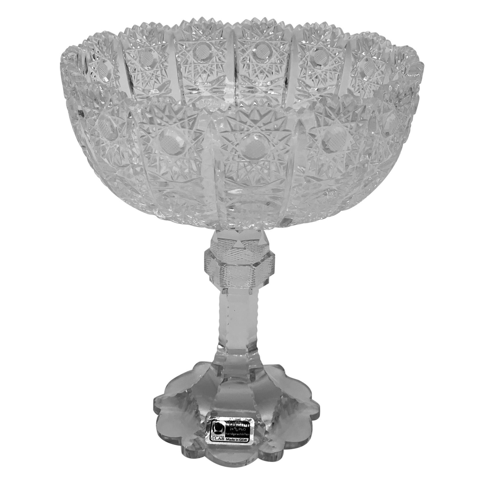 1945 Servebowl with Lead Crystal Cut Patterns For Sale