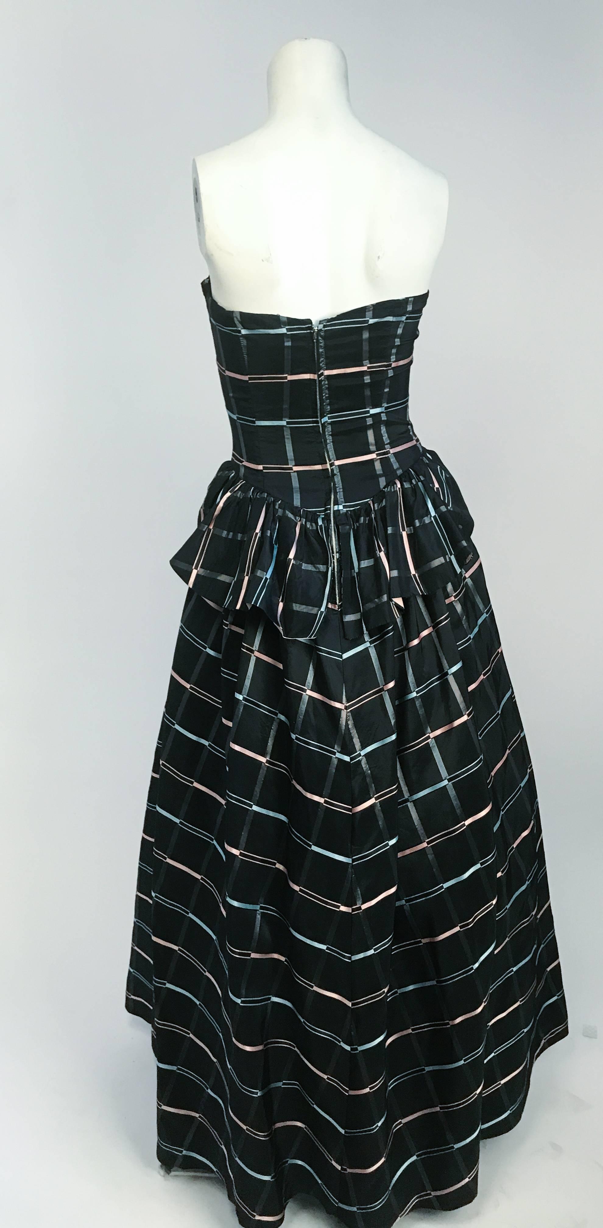 strapless plaid dress