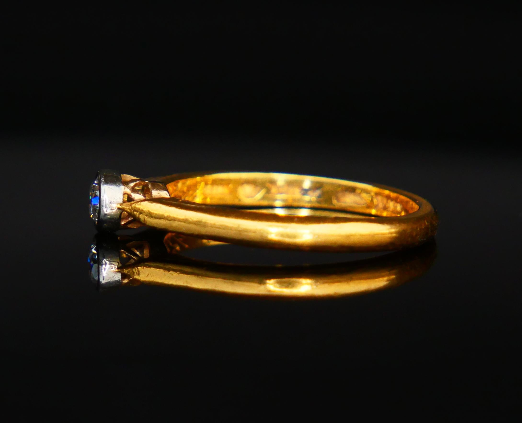 1946 Anna's Ring 0.21 ct Diamond solid 23K Gold Platinum Ø US 6.5 / 3.2 gr For Sale 7