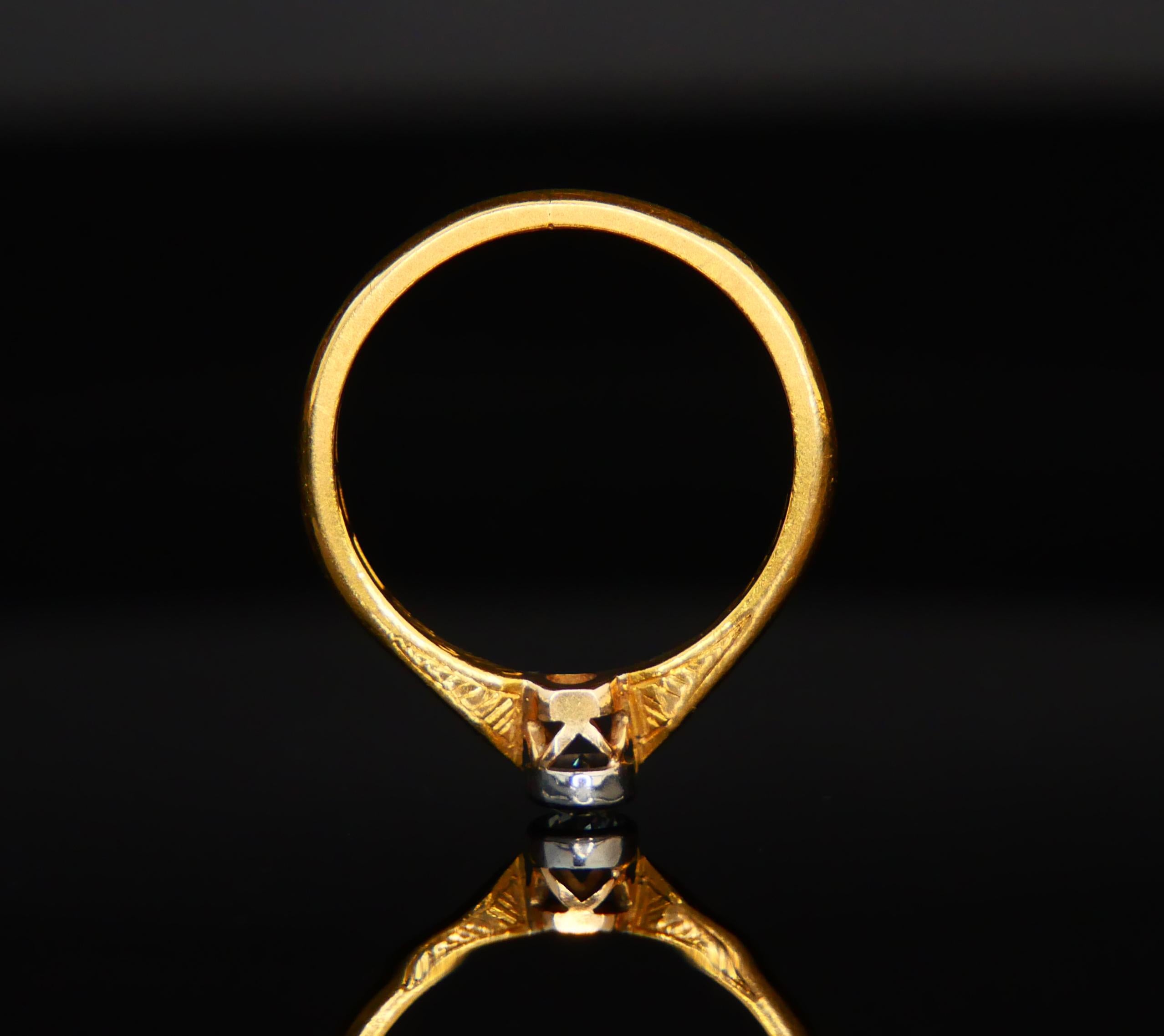 1946 Anna's Ring 0.21 ct Diamond solid 23K Gold Platinum Ø US 6.5 / 3.2 gr For Sale 8