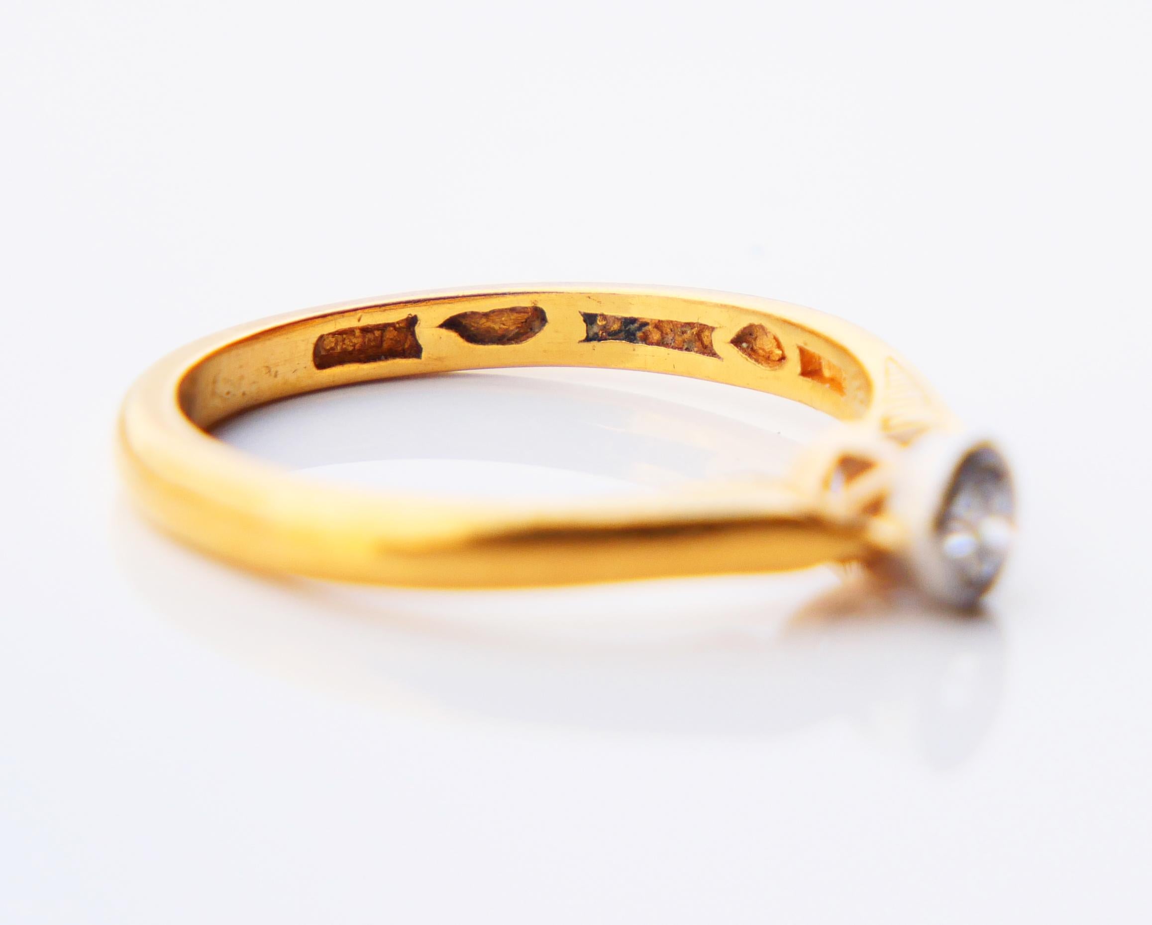 1946 Anna's Ring 0.21 ct Diamond solid 23K Gold Platinum Ø US 6.5 / 3.2 gr For Sale 9
