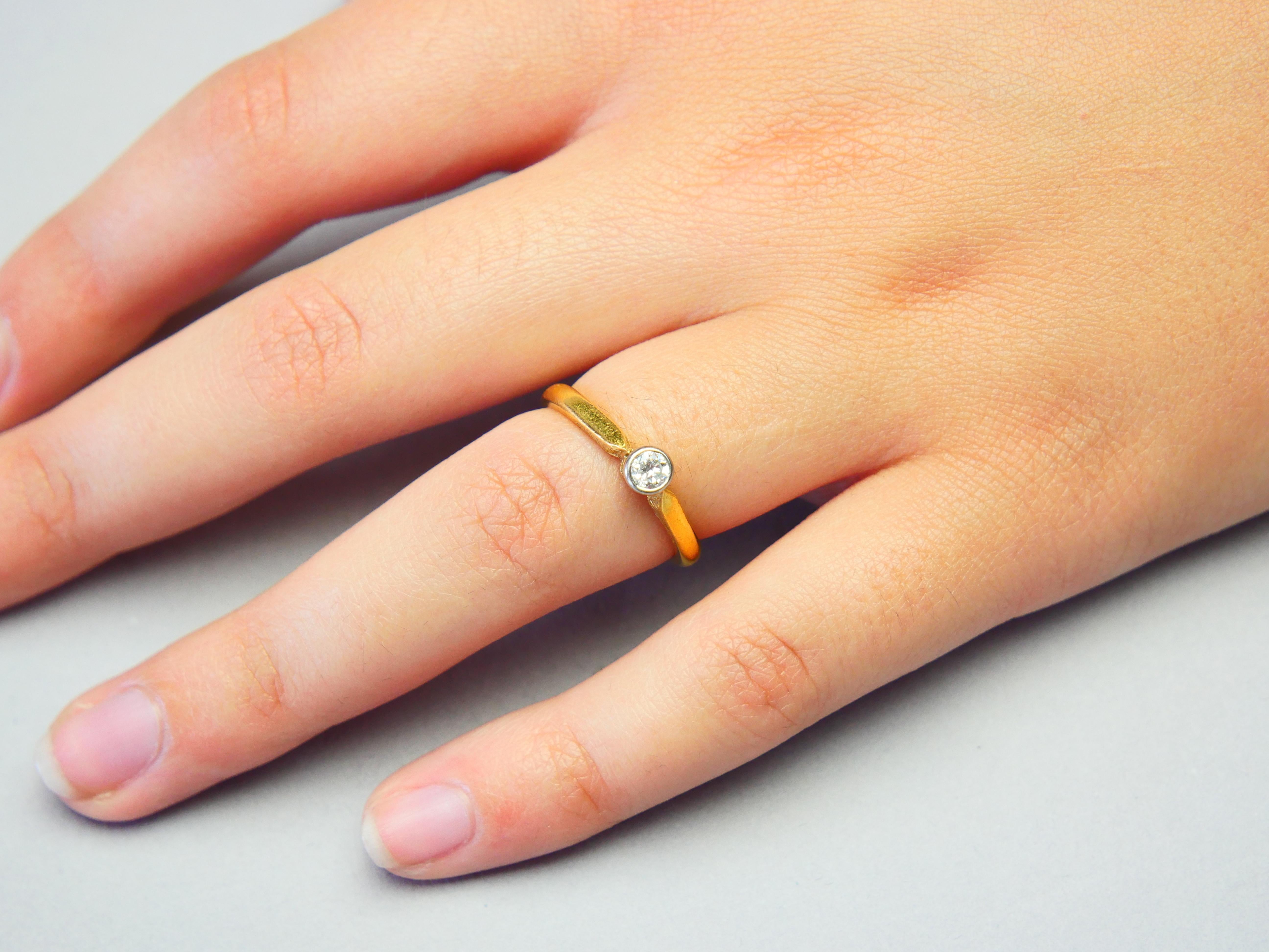 1946 Anna's Ring 0.21 ct Diamond solid 23K Gold Platinum Ø US 6.5 / 3.2 gr For Sale 2