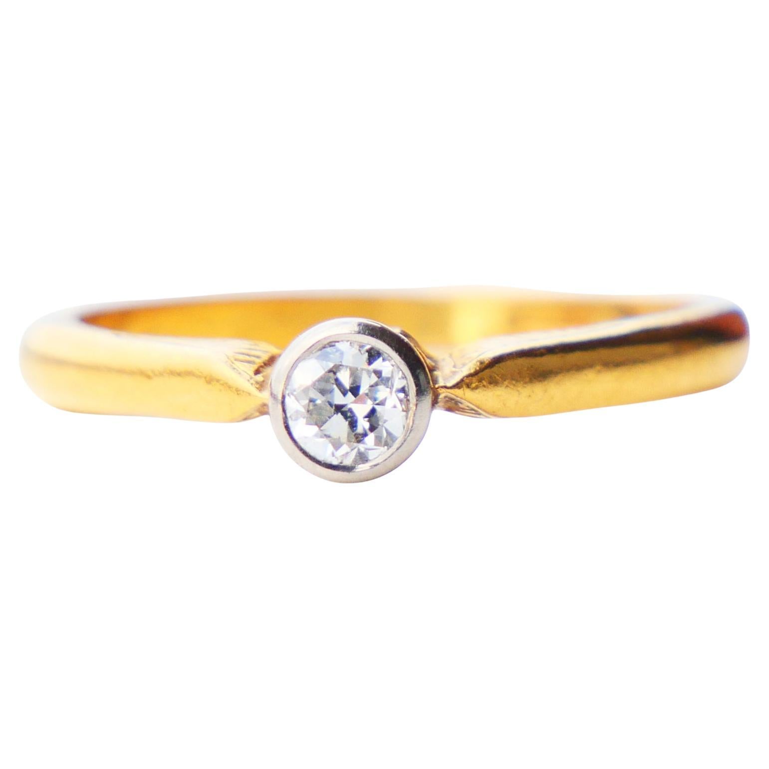 1946 Anna's Ring 0.21 ct Diamond solid 23K Gold Platinum Ø US 6.5 / 3.2 gr